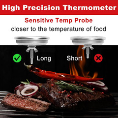 60070 Grill Thermometer for Weber Q120 Q220 Q1200 Q2200, Oval Q Temp Gauge
