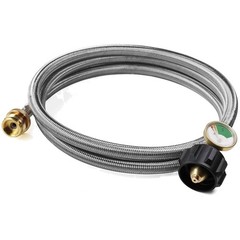 Stainless Braided Propane Adapter with Tank Gauge