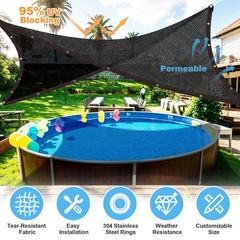 Above Ground Pool Sun Shade Sail, 95% UV-Resistant Shade Cloth for 15-22FT Po…