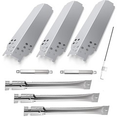 Grill Parts Kit for 3-Burner Gas Grills – Burners & Heat Plates Compatible with