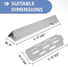 SS Grill Grates Flavorizer Bars Heat Deflectors Compatible Weber Genesis II 300