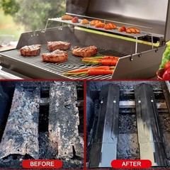 4 Pack Stainless Steel Adjustable Heat Plates Replacement for Gas Grill Burners