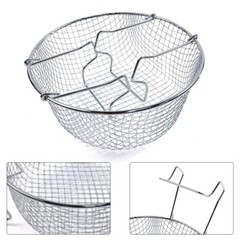 Flexible Storage Stainless Steel Frying Basket for Kitchen Organization