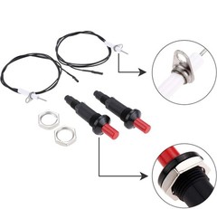 2Pc Gas Fireplace Piezo Spark Ignition with 1m Cable 1 Out 2 Push Button Igniter