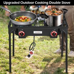 Listed Outdoor Gas Stove with Adjustable 20 PSIG Regulator for Safe Cooking