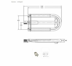Lynx Sedona Gas Grill Factory OEM Stainless U-Shaped Burner 16.58″ 33750