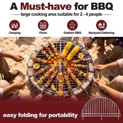 17″ Heavy-Duty Stainless Steel Grill Grate Replacement | Foldable, Non-Stick, Fi