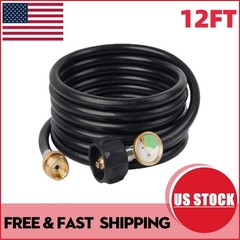 SHINESTAR 12FT Propane Hose Adapter w/Gauge for Heater & Grill