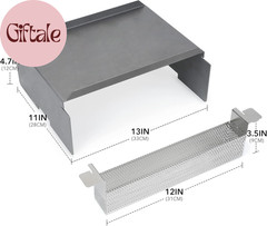 Heavy Duty Steel Heat Baffle Diffuser, Heat Deflector with Smoker Box, Heat Diff