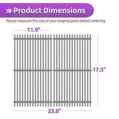 9MM Stainless Steel Grill Grates 17.5″ for Weber Spirit E-310 E315 E320 E330