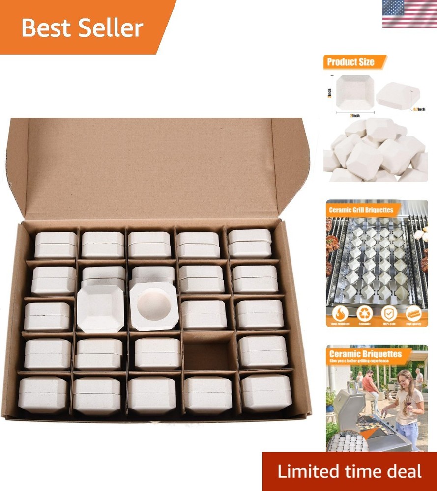 Reusable Ceramic Gas Grill Briquettes for Even Heat – Fits Lynx L27, L30, CS30
