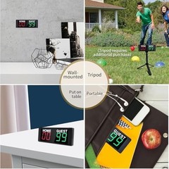 Portable Electronic Scoreboard with Remote Control, Digital Score Keeper, Timer