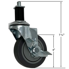 Traeger Square Stem, 4″ Wheel Caster w/ Brake: XL (BBQ15001), HDW044