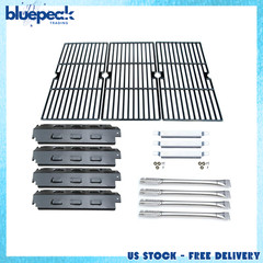 Grill Burner & Carryover tubes & Heat Plate & Cast Iron Cooking Grid