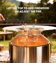 Heat Deflector with Mesh Spark Screen for Solo Stove Bonfire 19.5″, Durable 3…