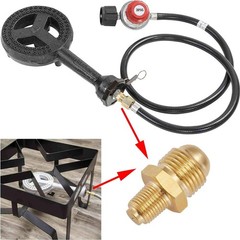 Litorange 3 PCS Propane Orifice Connector Brass 3/8″ Flare x 1/8″ MNPT,