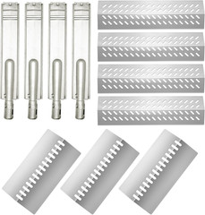 Stainless Steel 4Pcs 16631 Flame Tamer Flavor Bar and 3Pcs 16520 Heat Plate Shie