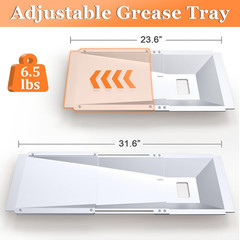 Uniflasy Universal Grease Tray with Catch Pan Fits Nexgrill, Charbroil, Dynaglo,
