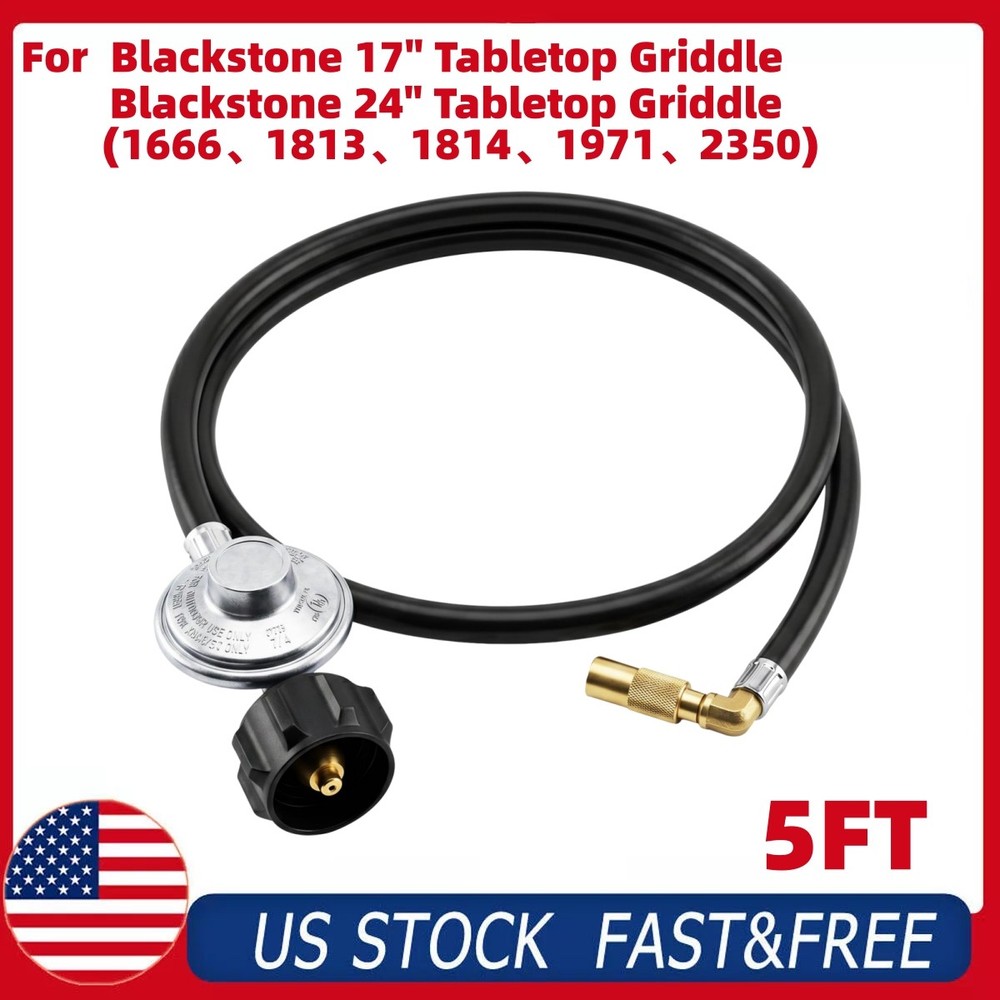 Blackstone 17″&22″ Propane Hose Adapter 5FT Regulator 90° Degree Elbow