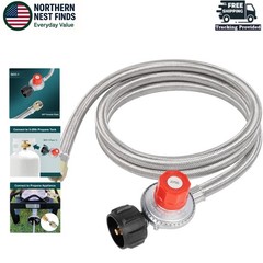 Durable 8FT High Pressure Propane Regulator & Hose for Grill, Fryer, and Forge