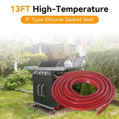 13FT High-Temperature P-Type Silicone Gasket Seal,7/16″ x 7/8″ red iron