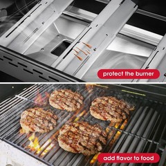 4 Pack Adjustable Grill Heat Plates, Extend from 11.75″ up to 21″ Length，Gas …