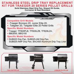 SUB025 Drip Tray with BAC408 Drip Pan Liner for Traeger Tailgater 20 Bronson 20