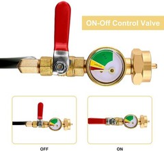 4FT Upgraded Propane Tank Refill Adapter Extension Hose w/ON/Off Control Valve