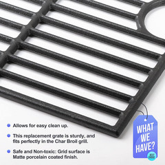 Grill Grates 17 Inch Cast Iron Replacement for Nexgrill and Charbroil Models