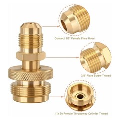 1LB Propane Tank Regulator Adapter for 3/8 Inch Male Flare to 5/8-18 UNF Thread