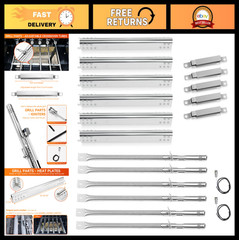 Grill Replacement Parts – 6 Burner & 5 Burner Heat Plates & Burners Compatible