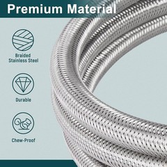 GASPRO 5FT Propane Hose Adapter 1lb to 20lb, Steel Braided, Brass Fittings