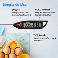 BOMATA Digital Water Thermometer for Water, Liquid, Candle and Cooking. Black