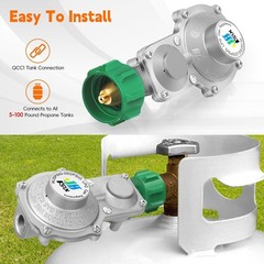 High-Performance 2 Stage Propane Regulator with QCC 1 & 3/8″ NPT Connection