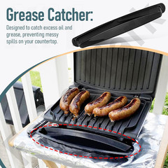 14.5″ Long Grill Oil Grease Catcher Drip Tray Pan for George Foreman Grill Repla