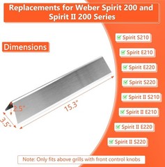 3pcs 15.3″ Grill Flavorizer Bars for Weber E210, E220, S210, S215 Gas Grills