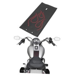 PU Leather Gas Tank Panel Bib for Harley Softail FLSTF 2000-2017, For Black Red