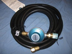 25′ PROPANE TORPEDO HEATER HOSE & REGULATOR 25 FOOT LONG KSUN 1 PSIG RY0952