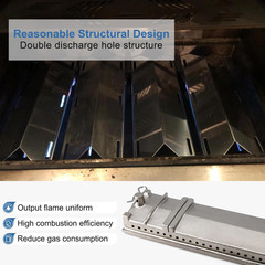 Criditpid 3 Pack Stainless Steel Heat Plates and Cast Stainless Steel Grill Burn