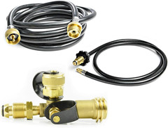 Stanbroil Propane Brass Tee Adapter Kit with 4-Port with 5-Feet and 12-Feet Hose