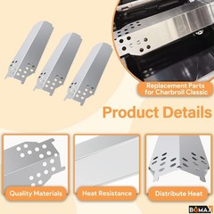 Grill Parts Kit for 3-Burner Gas Grills – Burners & Heat Plates Compatible with