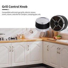 4x Grill Control Knobs Plastic & Silicone for Gas grills with D-stem
