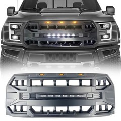 Front Grill Replacement for F150 2015 2016 2017 Front Bumper Matte Black
