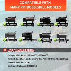 Barbqtime Flame Broiler Kit for Pit Boss Pellet PB1600 Series, Gray