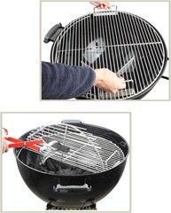 304 Stainless Steel Hinged Cooking Grate for 22 in Weber Charcoal Grills 21.5 in
