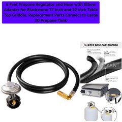 Airtight 6-Foot Propane Hose with Elbow for Blackstone 17&22 Inch Griddles