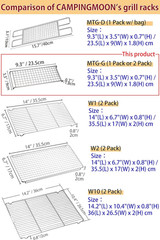 CAMPINGMOON 304 Stainless Steel Cooking Grates (L 9.3 x W 3.5 x H 0.7) for Campi