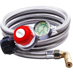 TOHONGADON 6 FT Propane Adapter Hose with 0-30 PSI 6ft Qcc1, Black