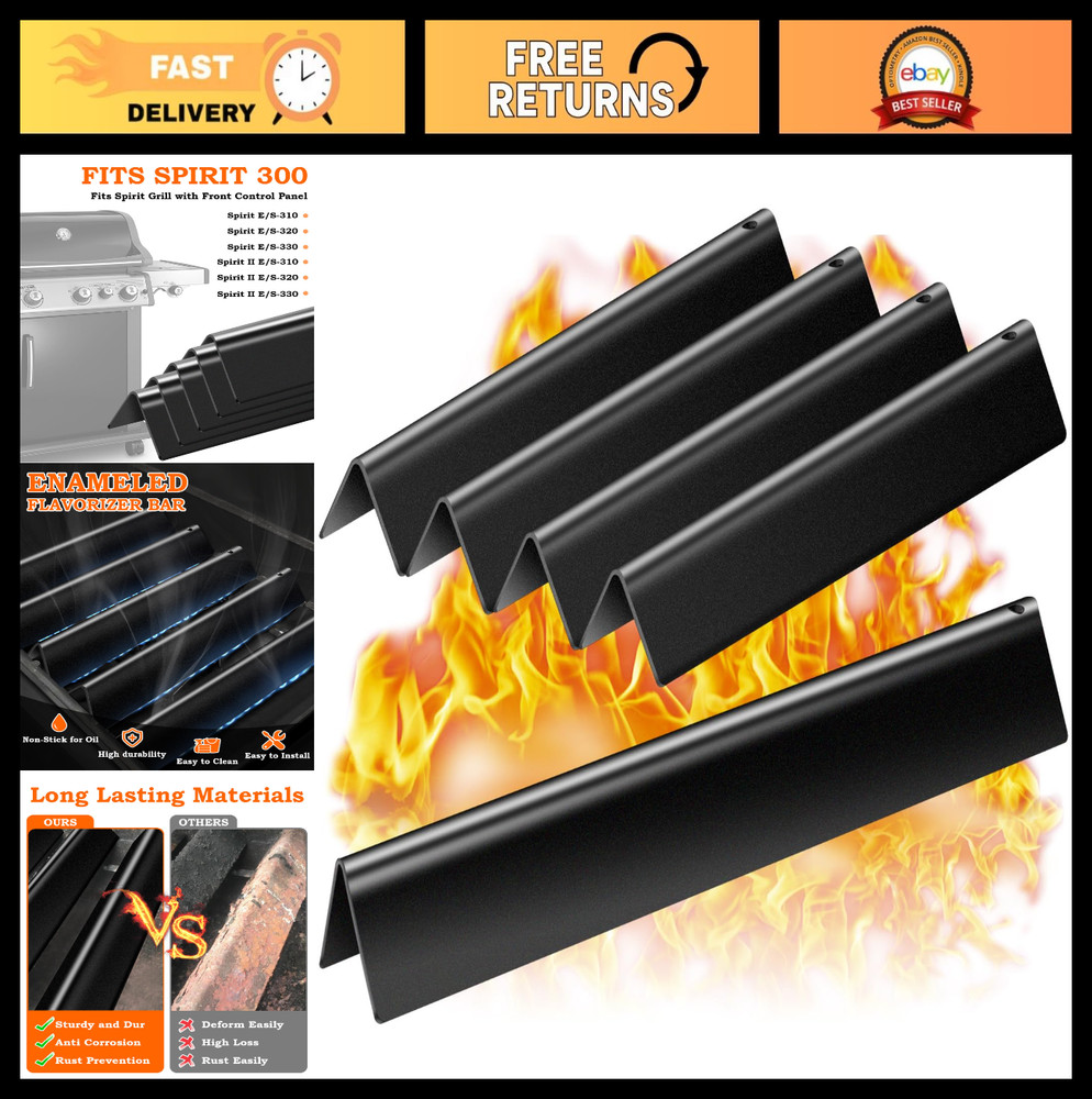 15.3″ Flavorizer Bars for Spirit Grill Parts – 5 Pcs Heat Plates, Fits GS4 & II