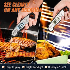 Digital Meat Thermometer, Waterproof Instant Read Food Black –